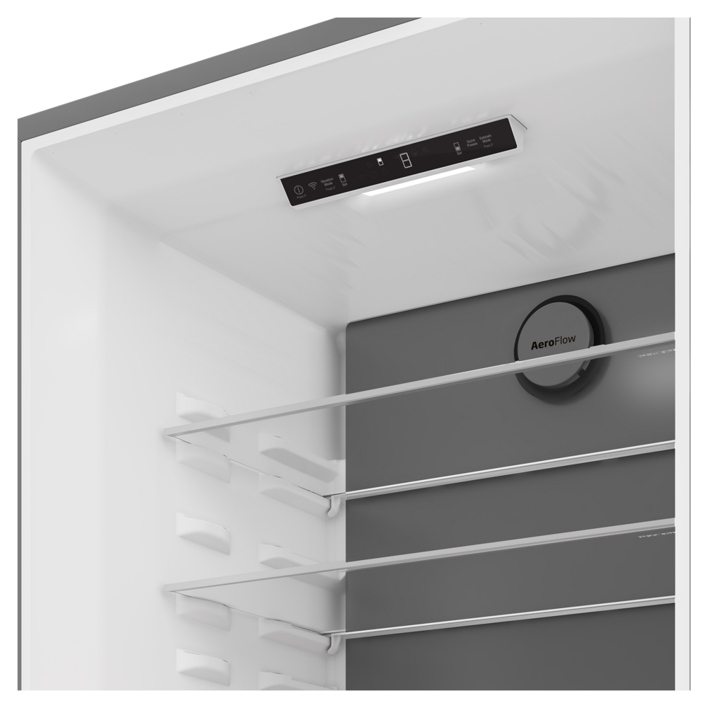 Beko 30" Counter-Depth Bottom Freezer Refrigerator with 16.11 cu. ft. Capacity, LED Theater Lighting, Energy Star, FreshGuard in Stainless Steel