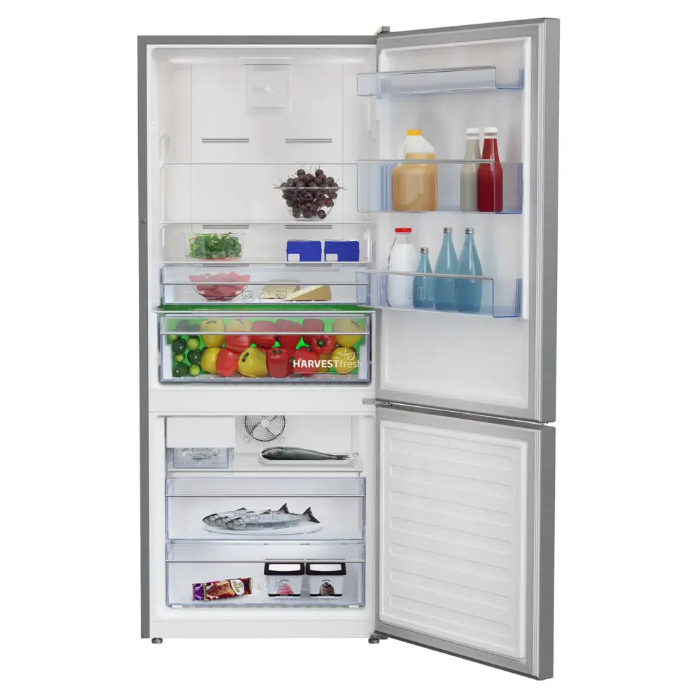 Beko 28" Counter-Depth Bottom Freezer Refrigerator with 13.8 cu. ft. Capacity, NeoFrost Dual Cooling Technology, HarvestFresh, Automatic Ice Maker in Fingerprint-free Stainless Steel