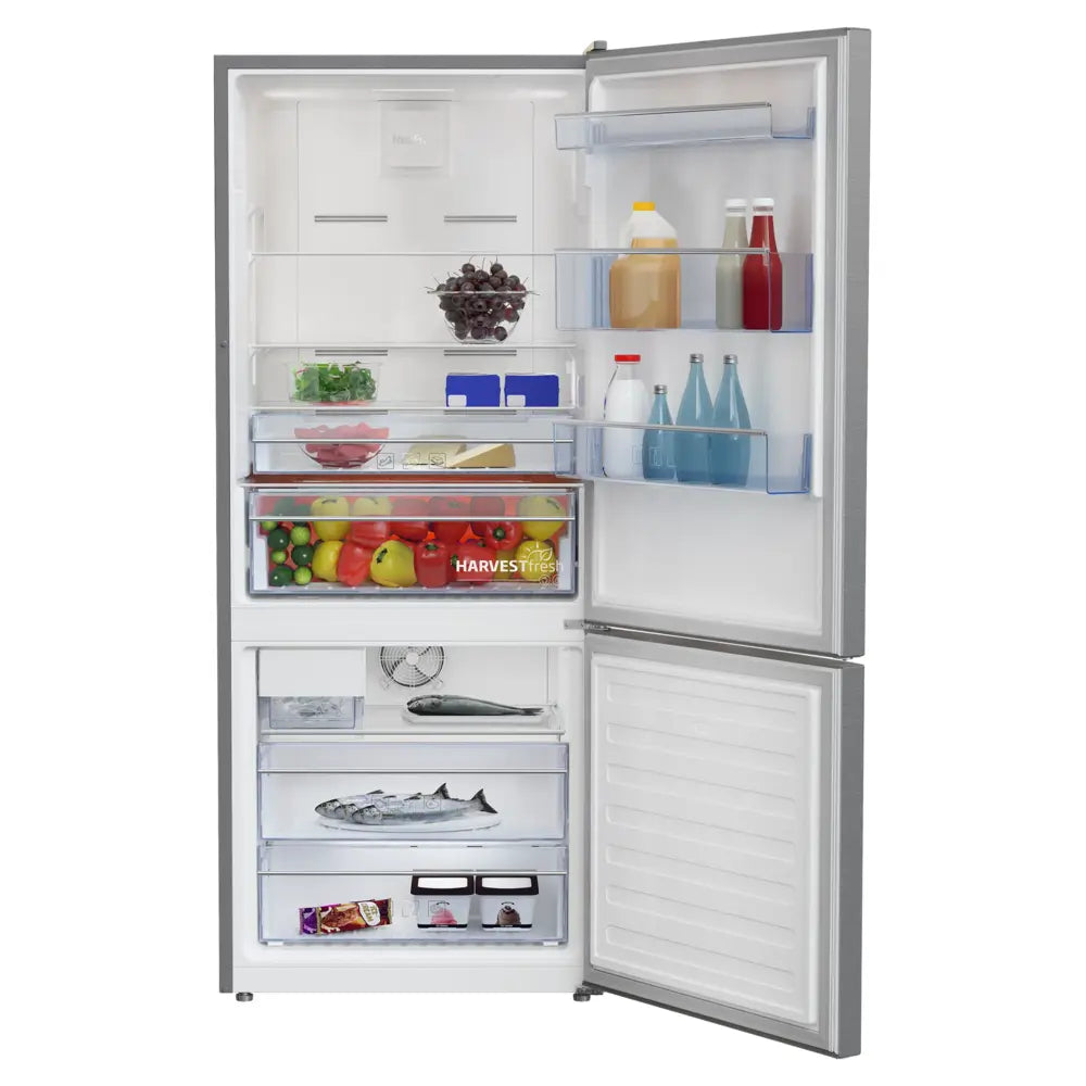 Beko 28" Counter-Depth Bottom Freezer Refrigerator with 13.8 cu. ft. Capacity, NeoFrost Dual Cooling Technology, HarvestFresh, Automatic Ice Maker in Fingerprint-free Stainless Steel