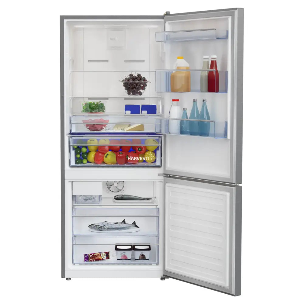 Beko 28" Counter-Depth Bottom Freezer Refrigerator with 13.8 cu. ft. Capacity, NeoFrost Dual Cooling Technology, HarvestFresh, Automatic Ice Maker in Fingerprint-free Stainless Steel