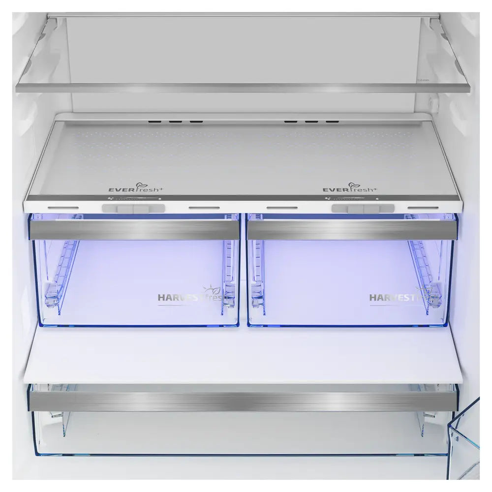 Beko 30" Counter-Depth Bottom Freezer Refrigerator with 16.07 cu. ft. Capacity, HarvestFresh, AeroFlow, Ice Maker in Stainless Steel