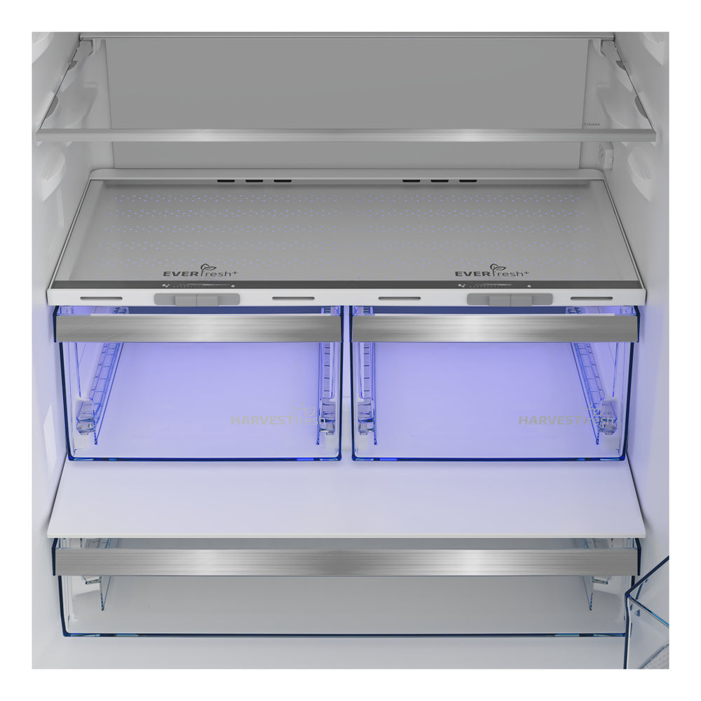 Beko 30" Counter-Depth Bottom Freezer Refrigerator with 16.07 cu. ft. Capacity, HarvestFresh, AeroFlow, Ice Maker in White