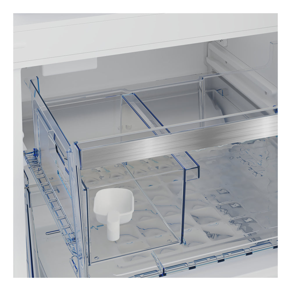 Beko 30" Counter-Depth Bottom Freezer Refrigerator with 16.07 cu. ft. Capacity, HarvestFresh, AeroFlow, Ice Maker in White