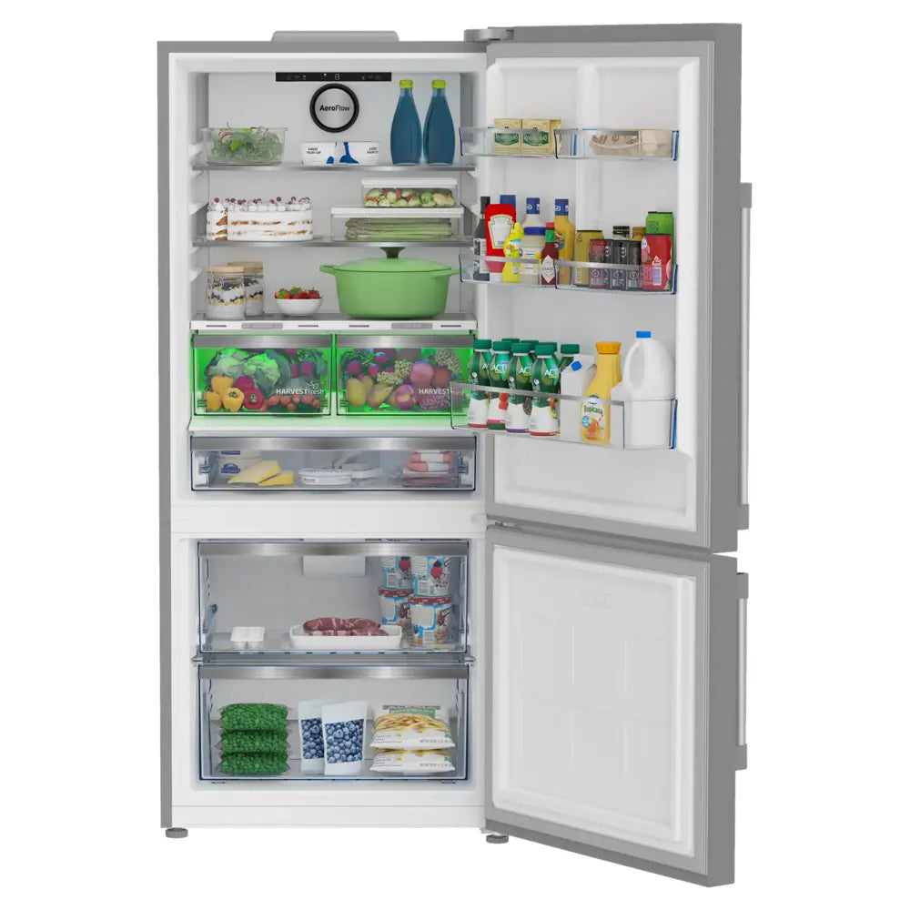 Beko 30" Counter-Depth Smart Bottom Freezer Refrigerator with 16.11 cu. ft. Capacity, Energy Star, in Stainless Steel