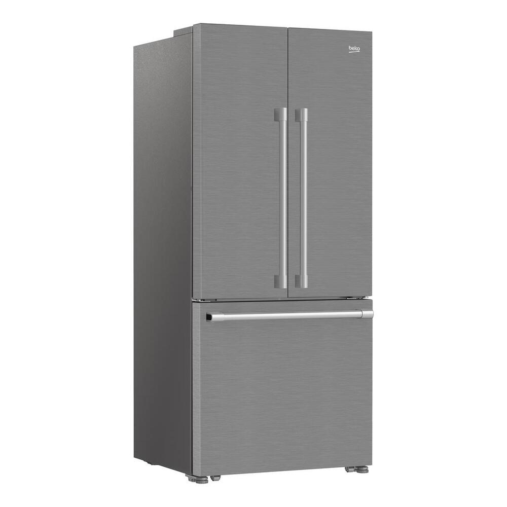 Beko 30" Counter-Depth French Door Refrigerator with 16.09 cu. ft. Capacity, HarvestFresh, AeroFlow, FreshGuard in Fingerprint-Free Stainless Steel