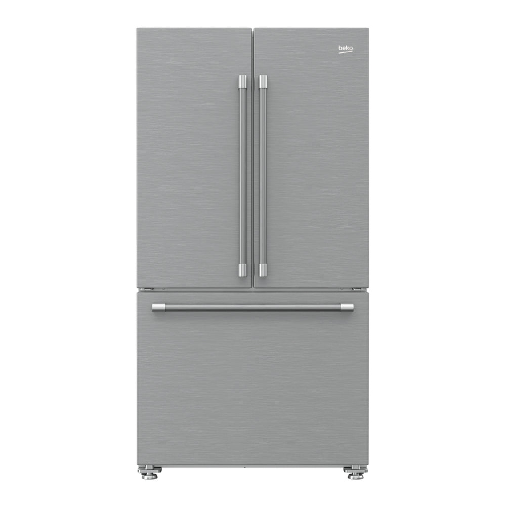 Beko 36" Counter-Depth French Door Refrigerator with 20.5 cu. ft. Capacity, HarvestFresh, IonGuard, Automatic Ice Maker, in Stainless Steel