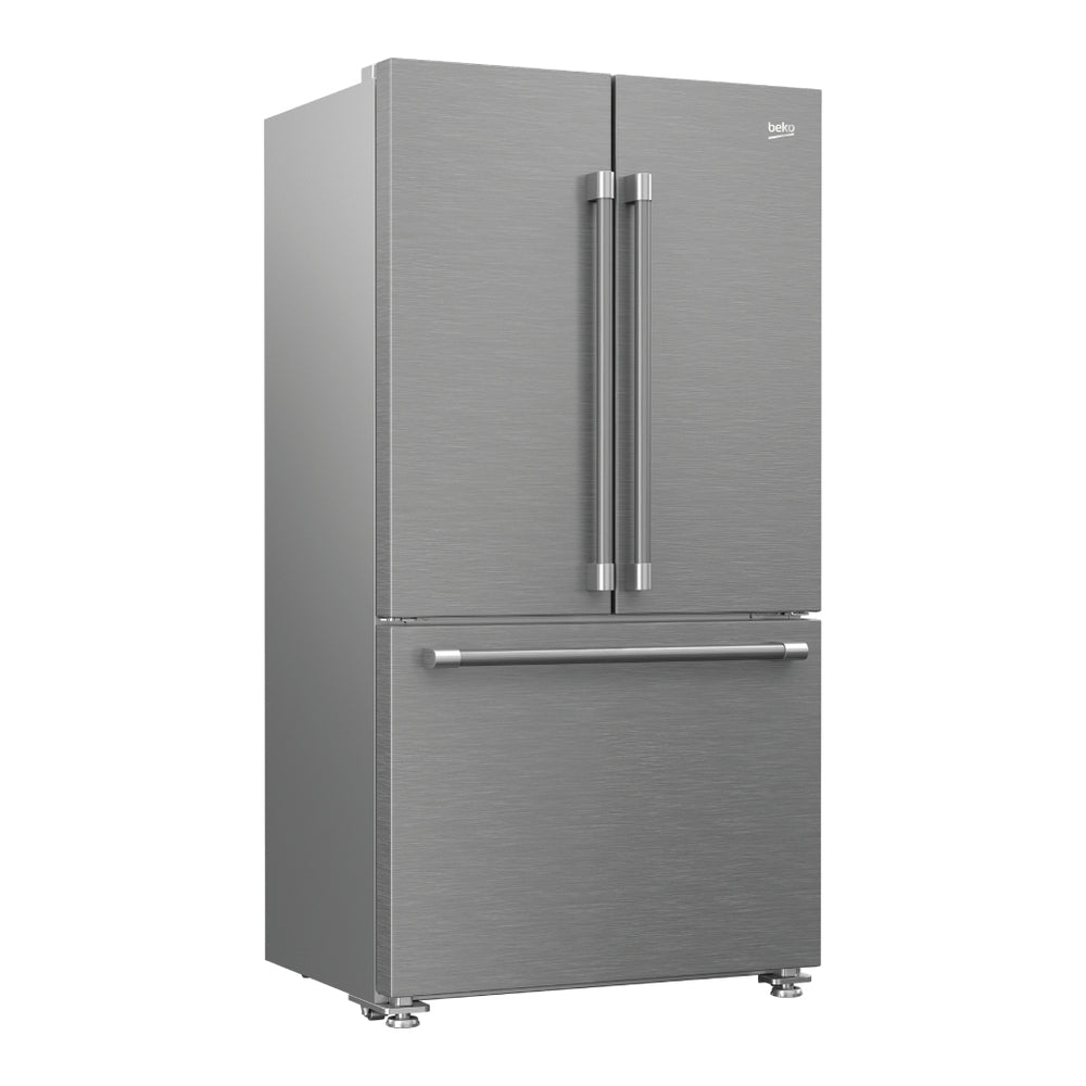 Beko 36" Counter-Depth French Door Refrigerator with 20.5 cu. ft. Capacity, HarvestFresh, IonGuard, Automatic Ice Maker, in Stainless Steel