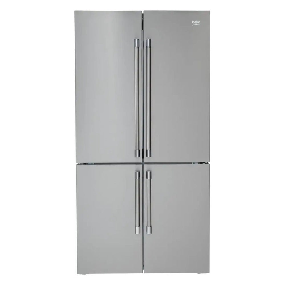 Beko 36" Counter Depth 4 Door French Door Refrigerator with 20.85 cu. ft. Capacity, Internal Water Dispenser, Ice Maker, Energy Star, in Stainless Steel