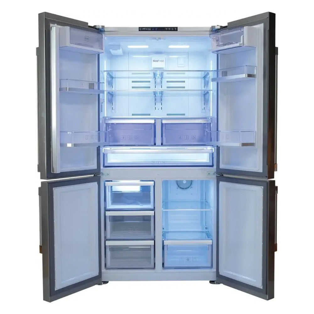 Beko 36" Counter Depth 4 Door French Door Refrigerator with 20.85 cu. ft. Capacity, Internal Water Dispenser, Ice Maker, Energy Star, in Stainless Steel