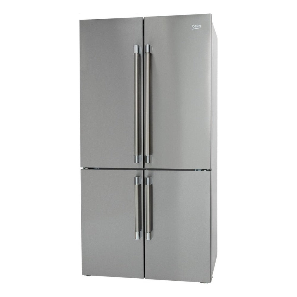 Beko 36" Counter Depth 4 Door French Door Refrigerator with 20.85 cu. ft. Capacity, Internal Water Dispenser, Ice Maker, Energy Star, in Stainless Steel