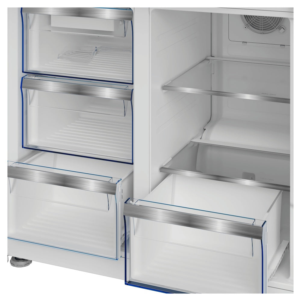 Beko 36" Counter Depth 4 Door French Door Refrigerator with 20.85 cu. ft. Capacity, Internal Water Dispenser, Ice Maker, Energy Star, in Stainless Steel