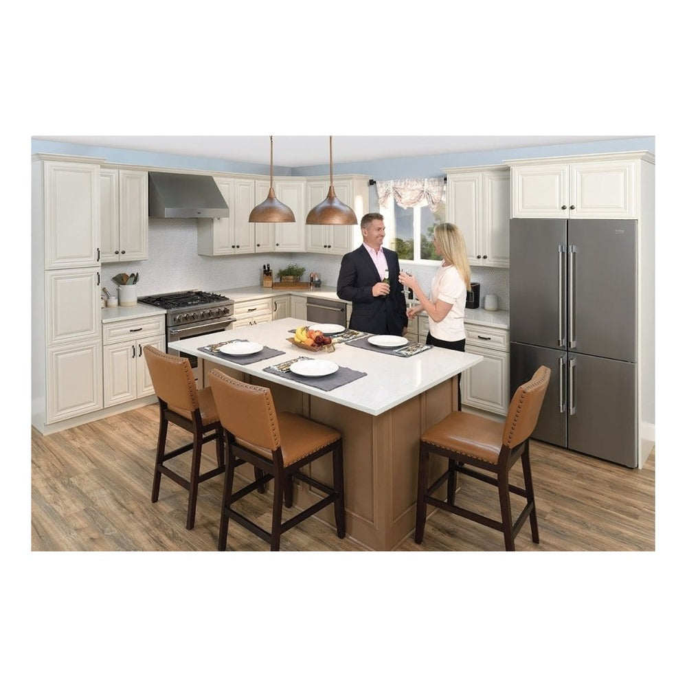 Beko 36" Counter Depth 4 Door French Door Refrigerator with 20.85 cu. ft. Capacity, Internal Water Dispenser, Ice Maker, Energy Star, in Stainless Steel