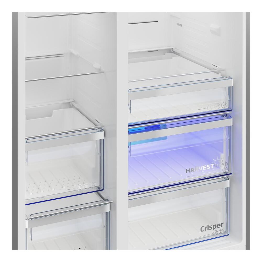 Beko 36" Counter-Depth Side-by-Side Refrigerator with 20.15 cu. ft. Capacity, HarvestFresh, ENERGY STAR Rated in Fingerprint-Free Stainless Steel