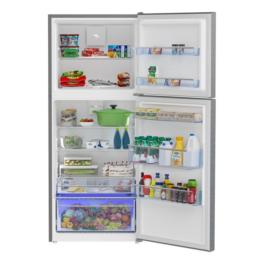 Beko 28" Counter Depth Top Freezer Refrigerator with 13.63 cu. ft. Capacity, Active Fresh Blue Light, IonGuard Technology