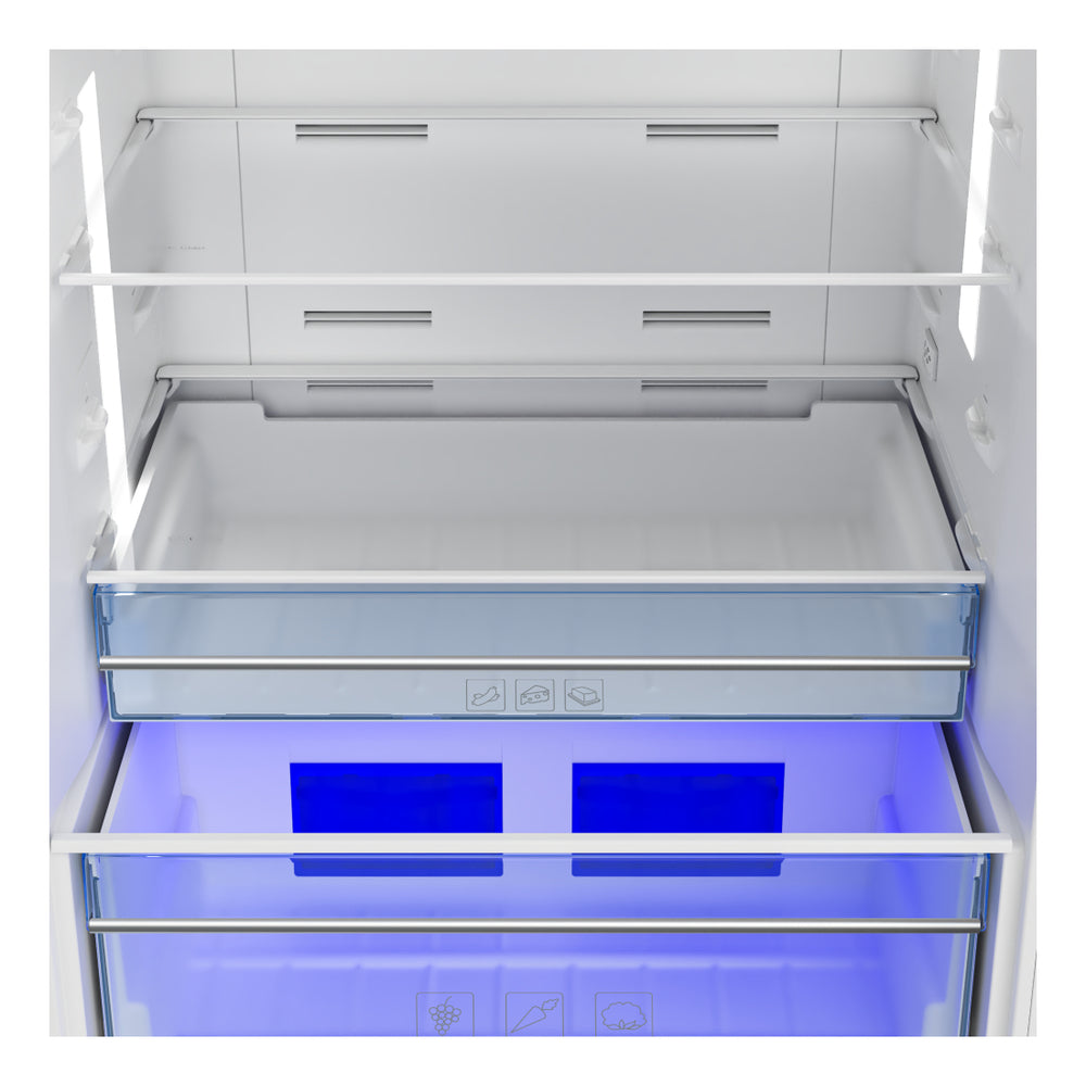 Beko 28" Counter Depth Top Freezer Refrigerator with 13.63 cu. ft. Capacity, Active Fresh Blue Light, IonGuard Technology