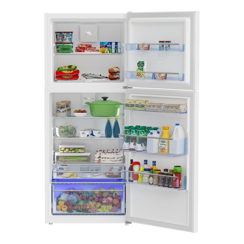 Beko 28" Counter Depth Top Freezer Refrigerator with 13.63 cu. ft. Capacity, Active Fresh Blue Light, IonGuard Technology