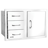 Bull Access Door with Three Drawer Combo, 30-Inch