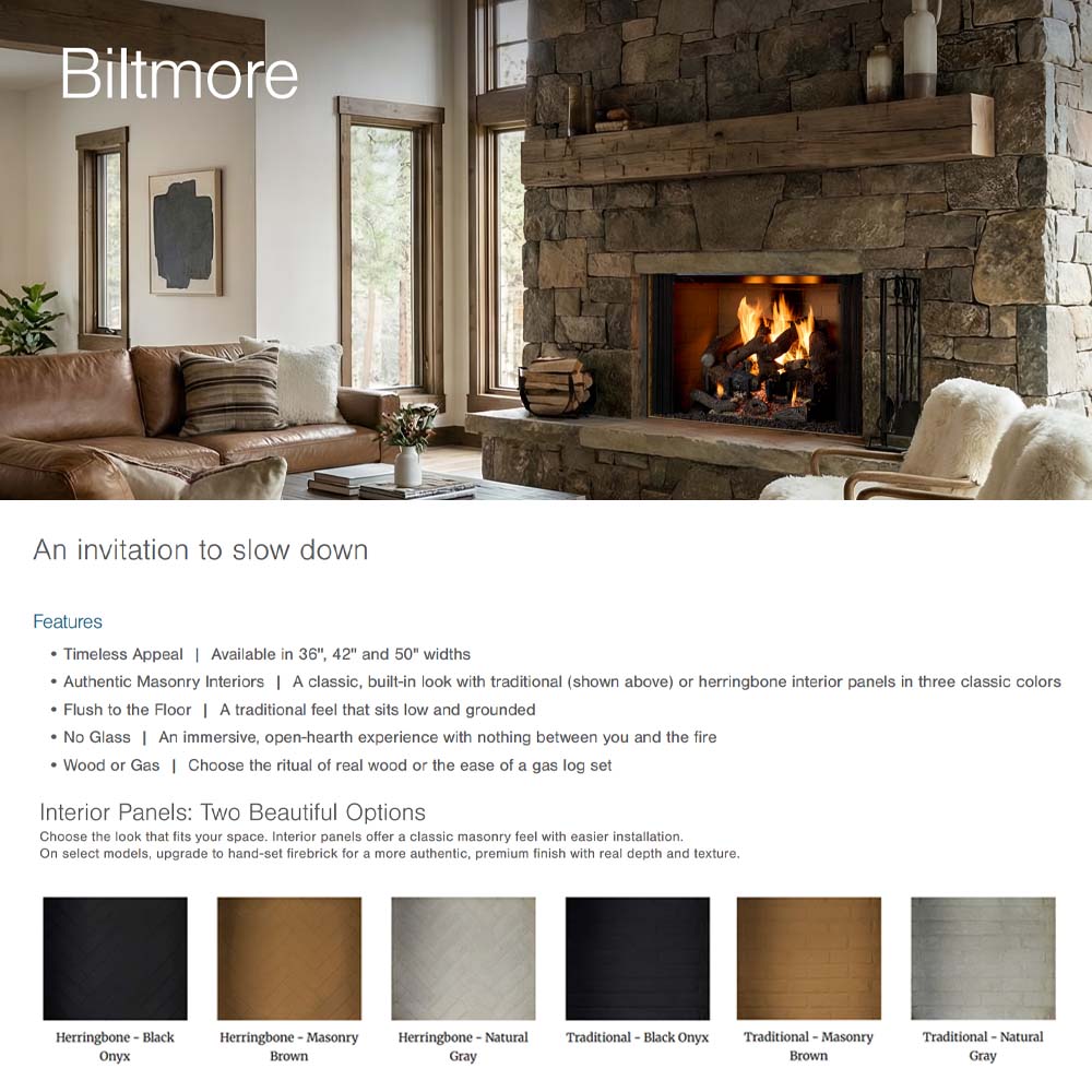 Majestic 42" Biltmore Radiant Wood Burning Fireplace