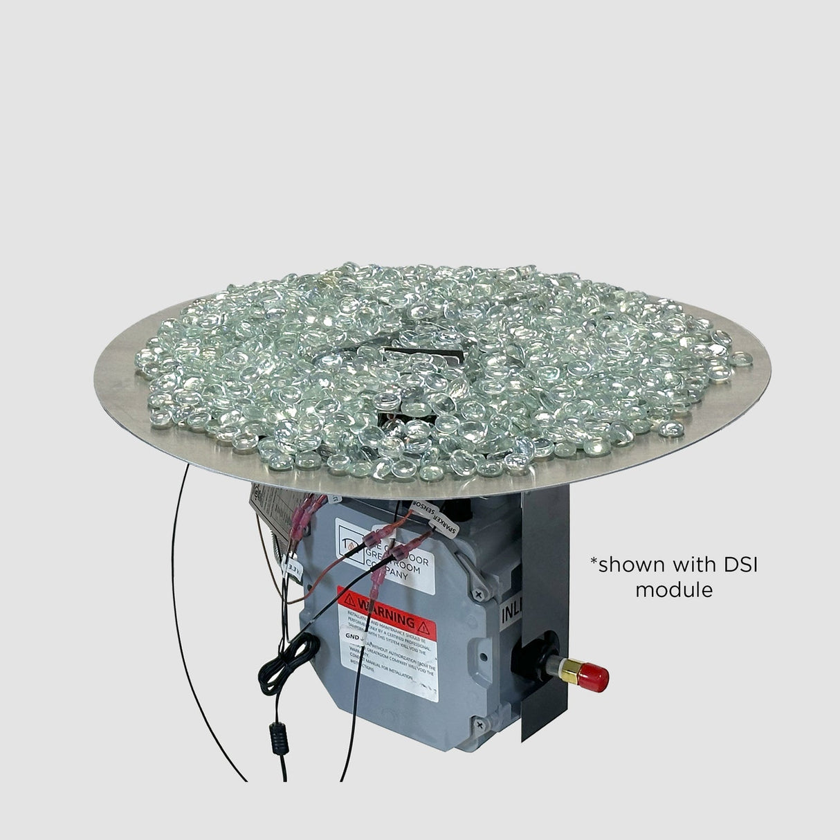 The Outdoor Greatroom Crystal Fire Plus Round Gas Burner Insert and Plate Kit - BP20RD-A