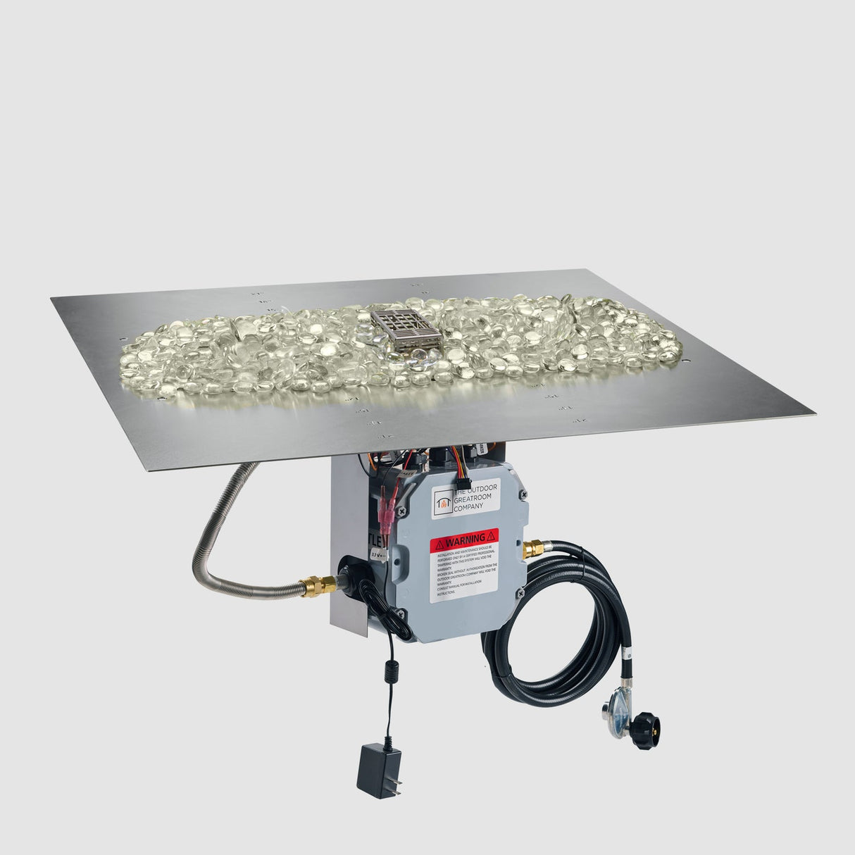 The Outdoor Greatroom Crystal Fire Plus Linear Gas Burner Insert and Plate Kit - BP2424-B