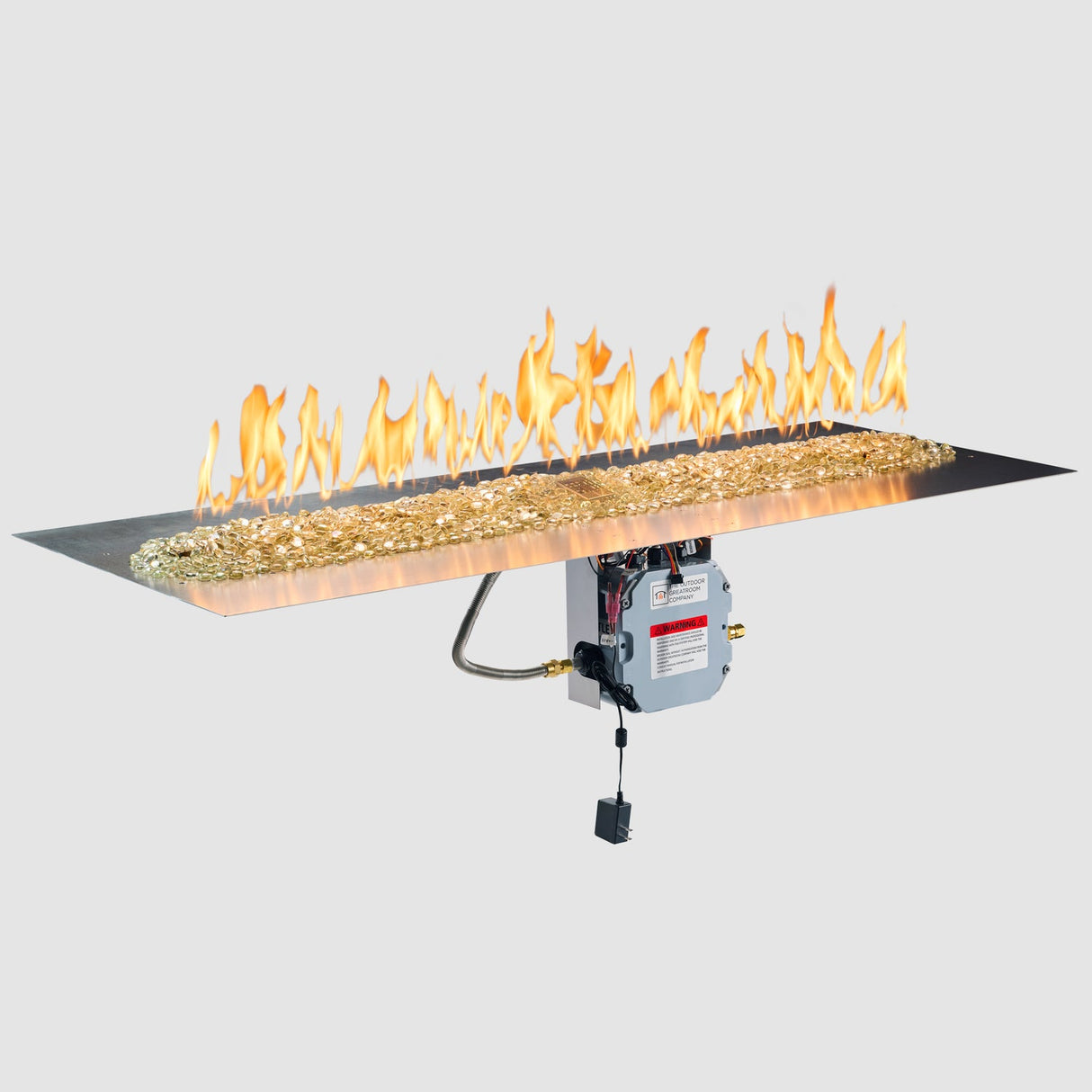 The Outdoor Greatroom Crystal Fire Plus Linear Gas Burner Insert and Plate Kit - BP2424-B