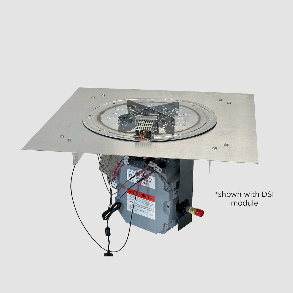 The Outdoor Greatroom Crystal Fire Plus Square Gas Burner Insert and Plate Kit - BP24S-A