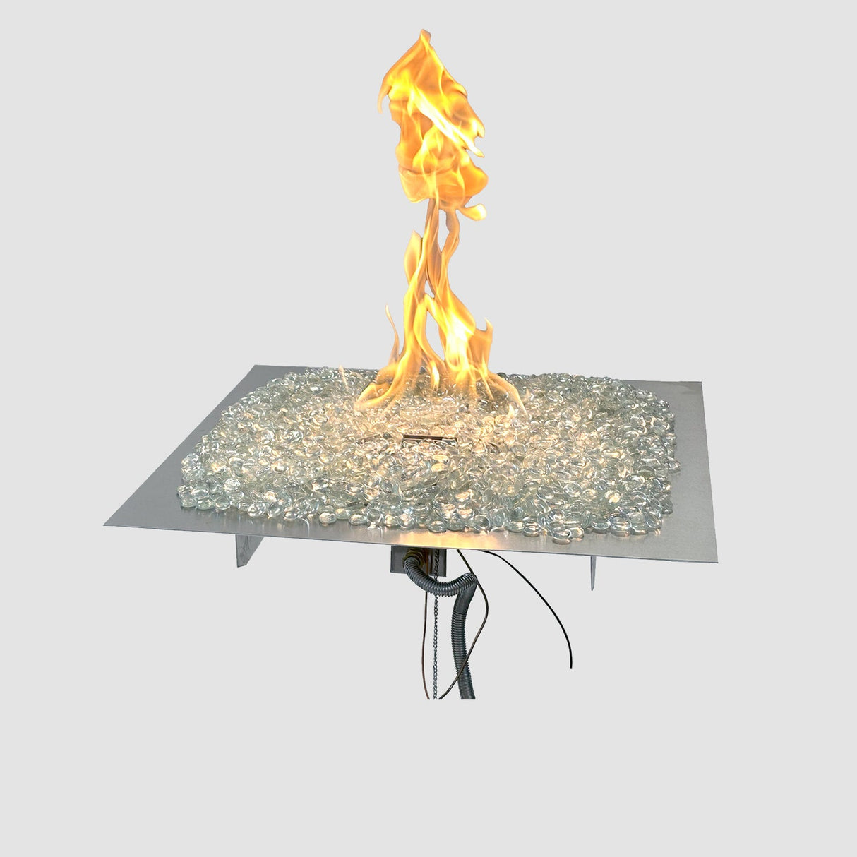 The Outdoor Greatroom Crystal Fire Plus Square Gas Burner Insert and Plate Kit - BP24S-A