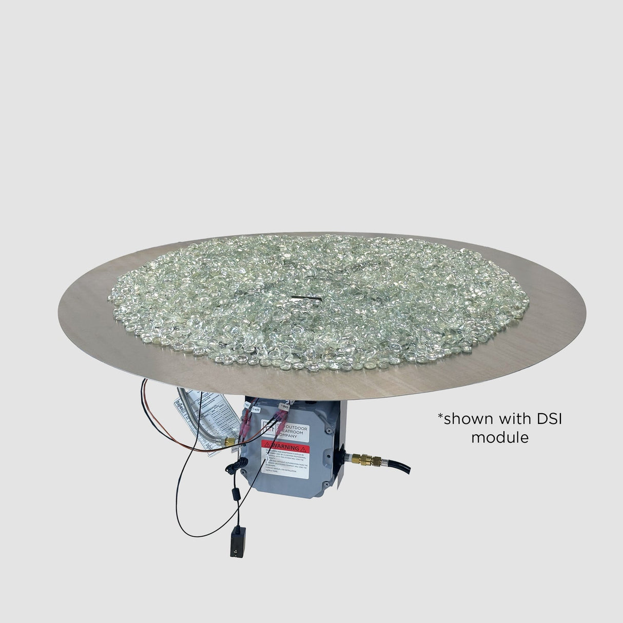 The Outdoor Greatroom Crystal Fire Plus Round Gas Burner Insert and Plate Kit - BP20RD-A