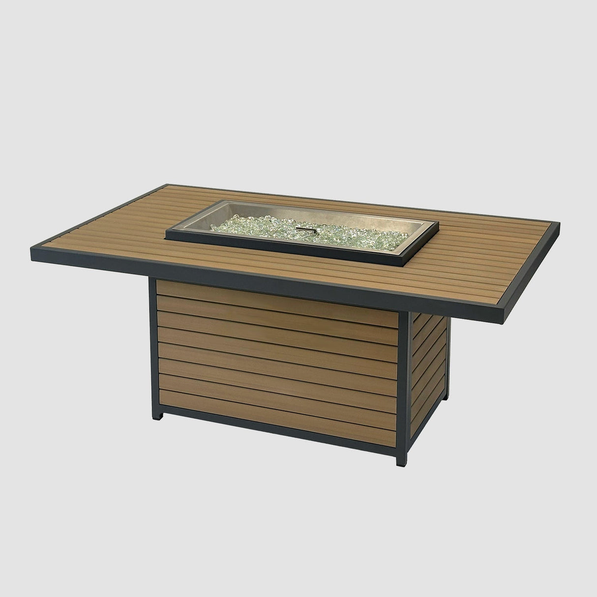 The Outdoor Greatroom Kenwood and Brooks Rectangular Chat Height Gas Fire Pit Table - KW-1224-19-K