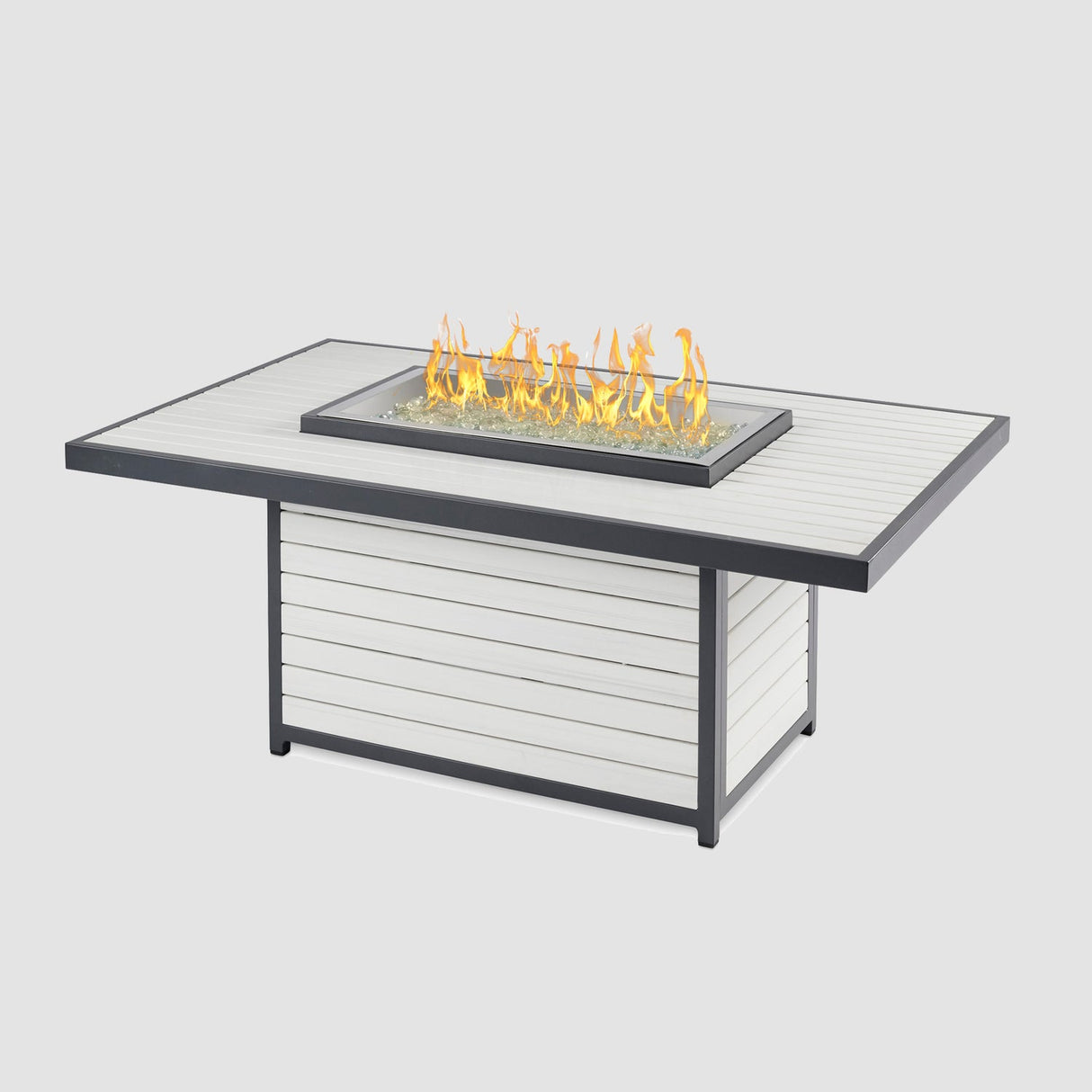 The Outdoor Greatroom Kenwood and Brooks Rectangular Chat Height Gas Fire Pit Table - KW-1224-19-K