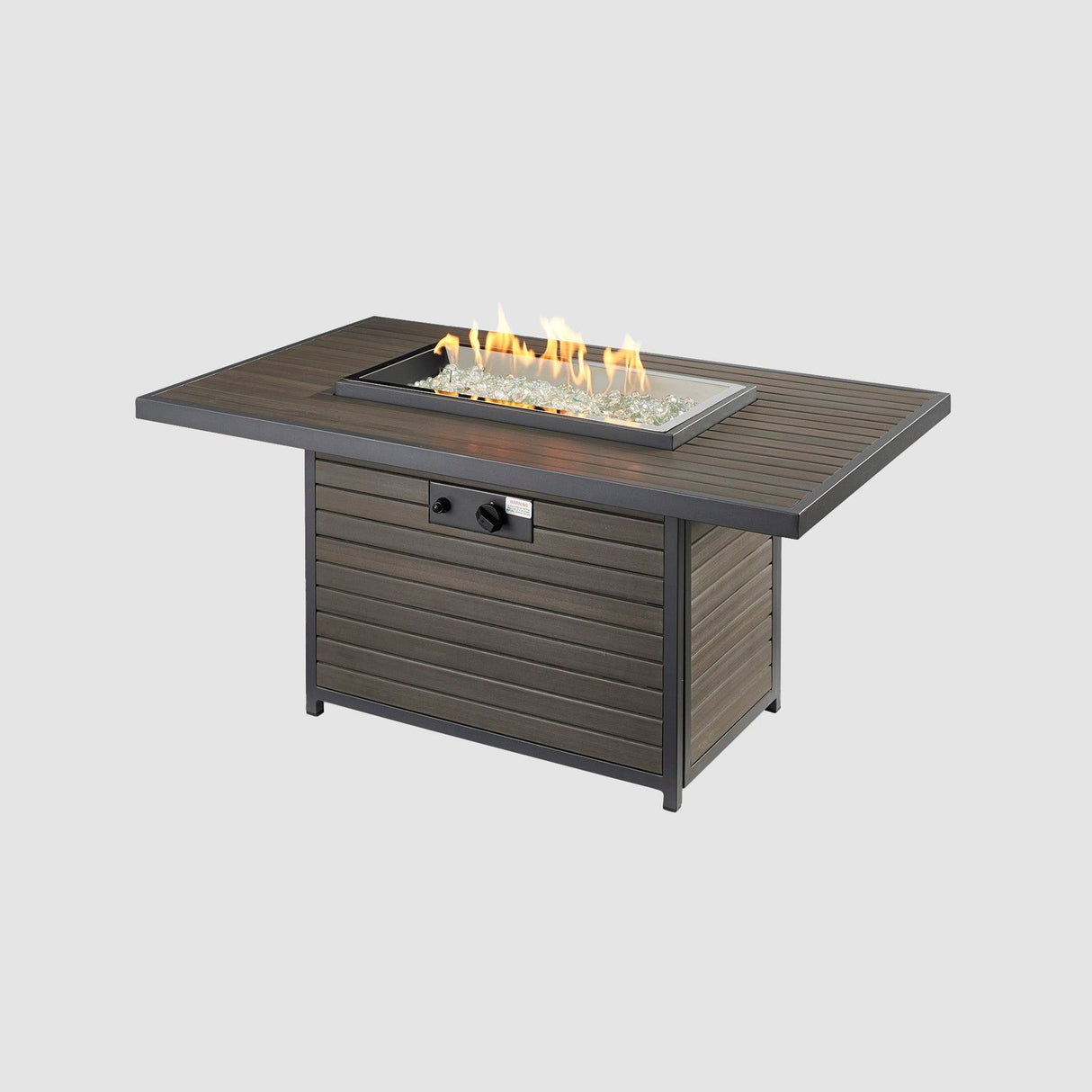 The Outdoor Greatroom Kenwood and Brooks Rectangular Chat Height Gas Fire Pit Table - KW-1224-19-K