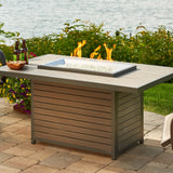 The Outdoor Greatroom Kenwood and Brooks Rectangular Chat Height Gas Fire Pit Table - KW-1224-19-K