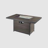 The Outdoor Greatroom Kenwood and Brooks Rectangular Chat Height Gas Fire Pit Table - KW-1224-19-K