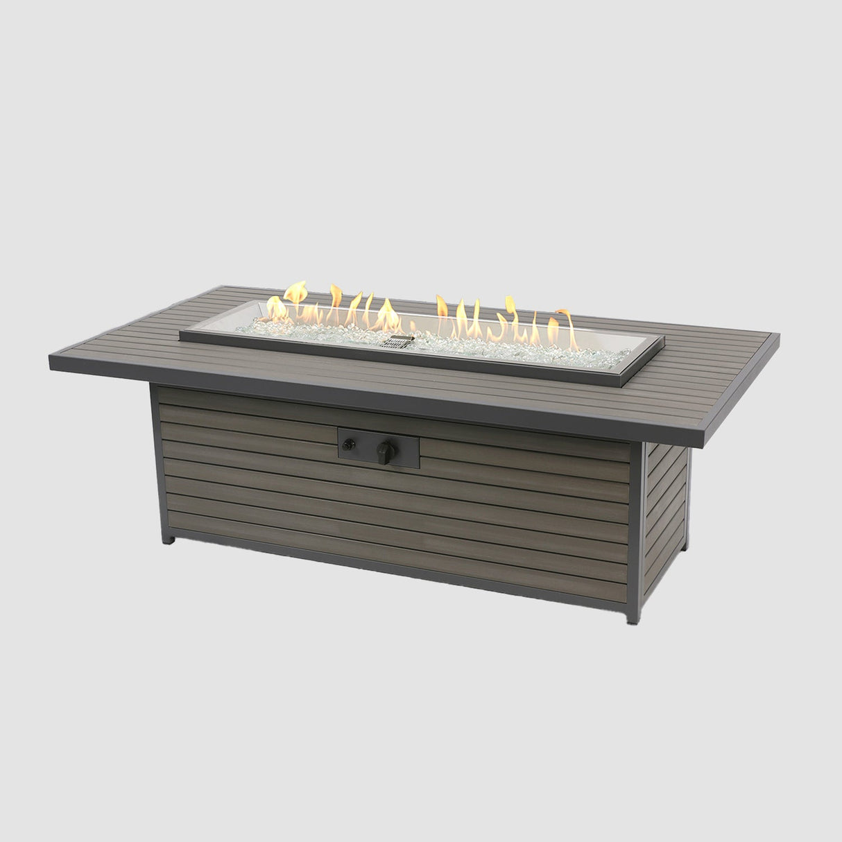 The Outdoor Greatroom  Kenwood and Brooks Linear Chat Height Gas Fire Pit Table - BRK-1242-19-W-K