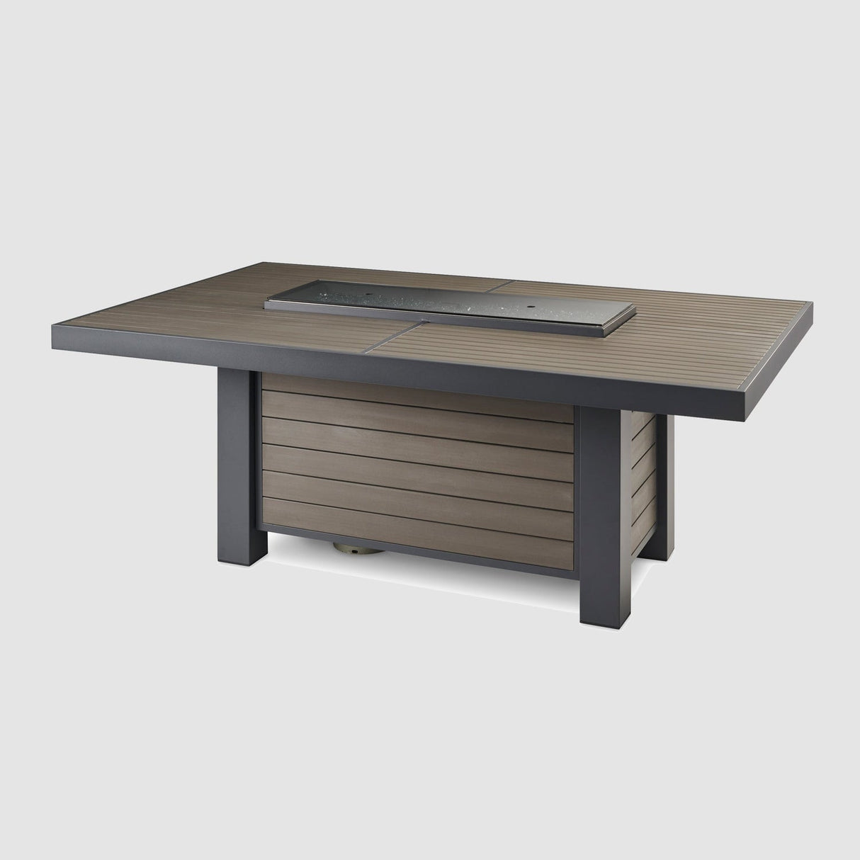 The Outdoor Greatroom Kenwood and Brooks Linear Dining Height Gas Fire Pit Table - KW-1242-K