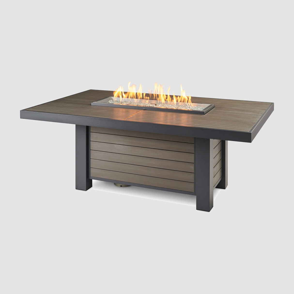 The Outdoor Greatroom Kenwood and Brooks Linear Dining Height Gas Fire Pit Table - KW-1242-K