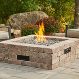 The Outdoor Greatroom Bronson Block Square Gas Fire Pit Kit - BRON5151-K