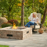 The Outdoor Greatroom Bronson Block Square Gas Fire Pit Kit - BRON5151-K