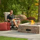 The Outdoor Greatroom Bronson Block Square Gas Fire Pit Kit - BRON5151-K