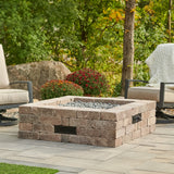 The Outdoor Greatroom Bronson Block Square Gas Fire Pit Kit - BRON5151-K