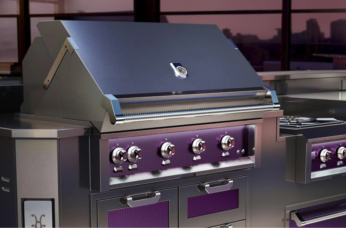 Hestan 8" Foot, With Grill, Outdoor Living Suite with Side Burners - GES08