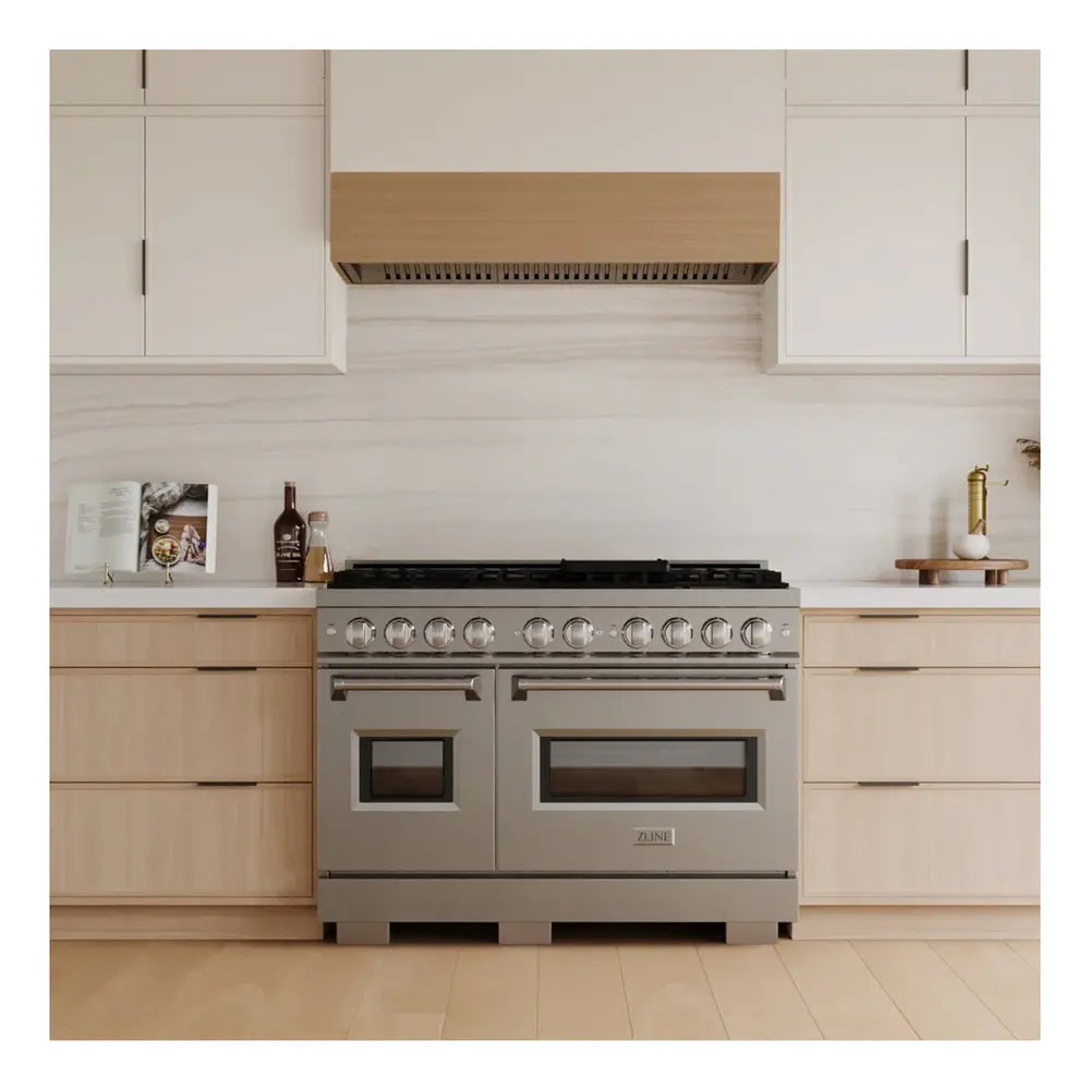 ZLINE 48" Classic Series Dual Fuel Range with 8 Burners, 6.7 cu. ft. Total Oven Capacity, Convection Cooking and Auto-Reignition