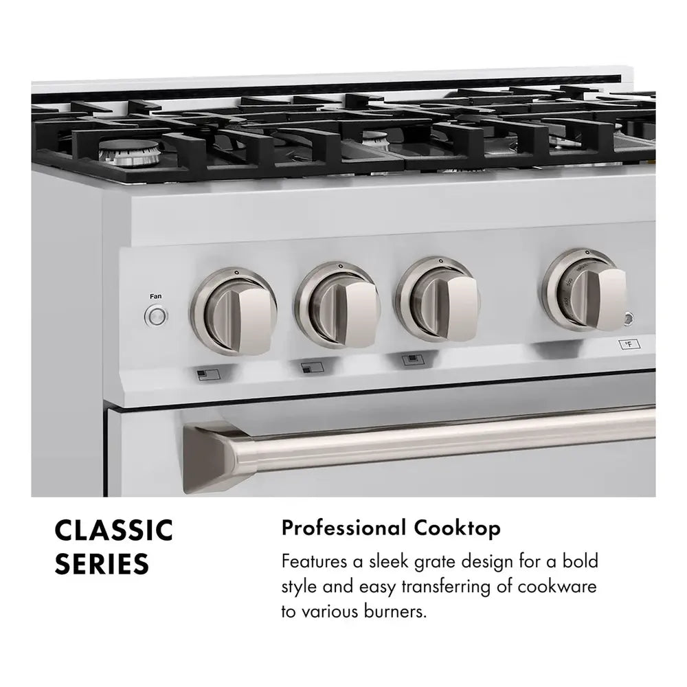 ZLINE 48" Classic Series Dual Fuel Range with 8 Burners, 6.7 cu. ft. Total Oven Capacity, Convection Cooking and Auto-Reignition