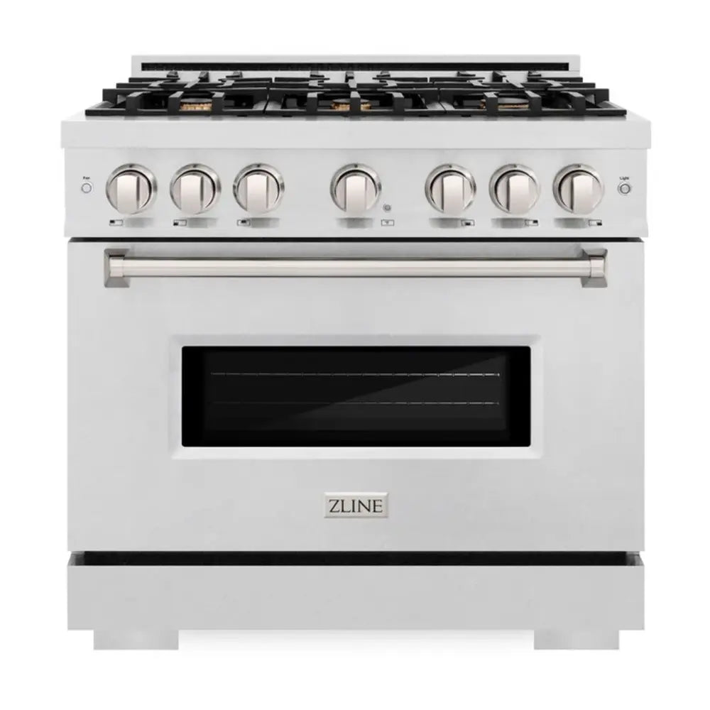 ZLINE 36" Classic Series Dual Fuel Range with 6 Brass Burners, 5.2 cu. ft. Oven Capacity, Convection Cooking and Auto-Reignition