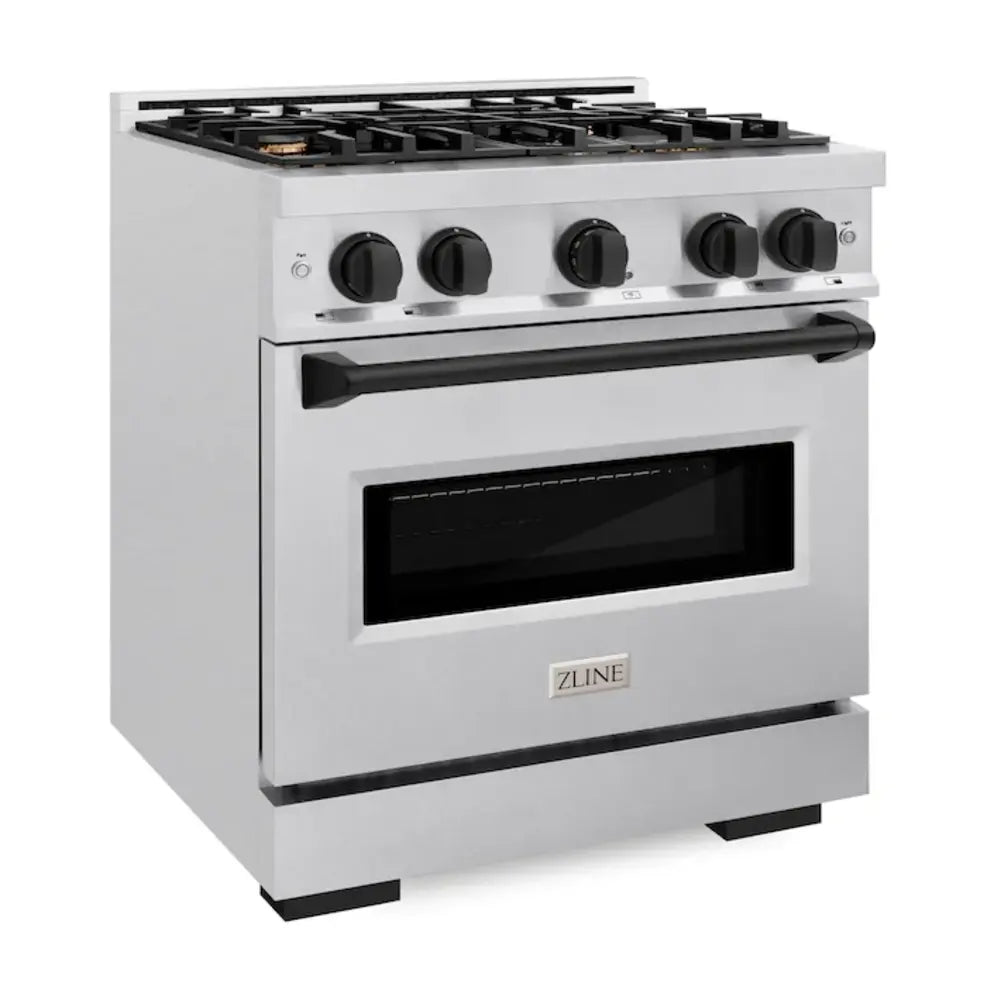ZLINE 30" Autograph Edition Classic Series Dual Fuel Range with 4 Burners, 4.2 cu. ft. Oven Capacity, Convection Cooking and Auto-Reignition in DuraSnow Stainless Steel