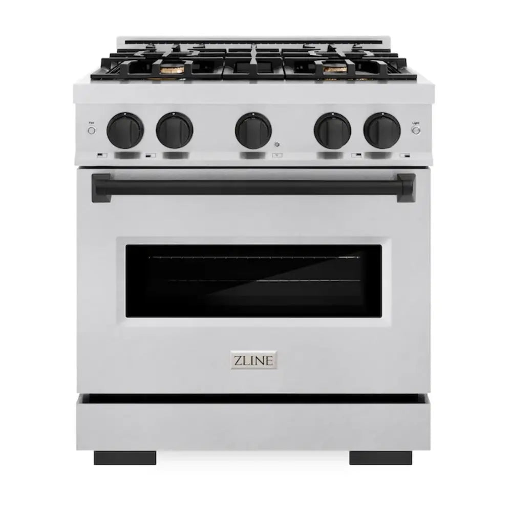 ZLINE 30" Autograph Edition Classic Series Dual Fuel Range with 4 Burners, 4.2 cu. ft. Oven Capacity, Convection Cooking and Auto-Reignition in DuraSnow Stainless Steel