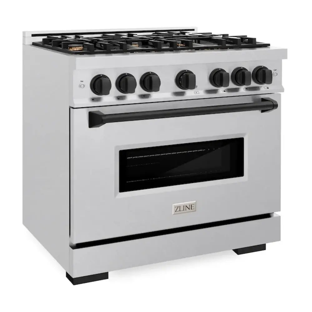 ZLINE 36" Autograph Edition Classic Series Dual Fuel Range with 6 Burners, 5.2 cu. ft. Oven Capacity, Convection Cooking and Auto-Reignition in DuraSnow Stainless Steel