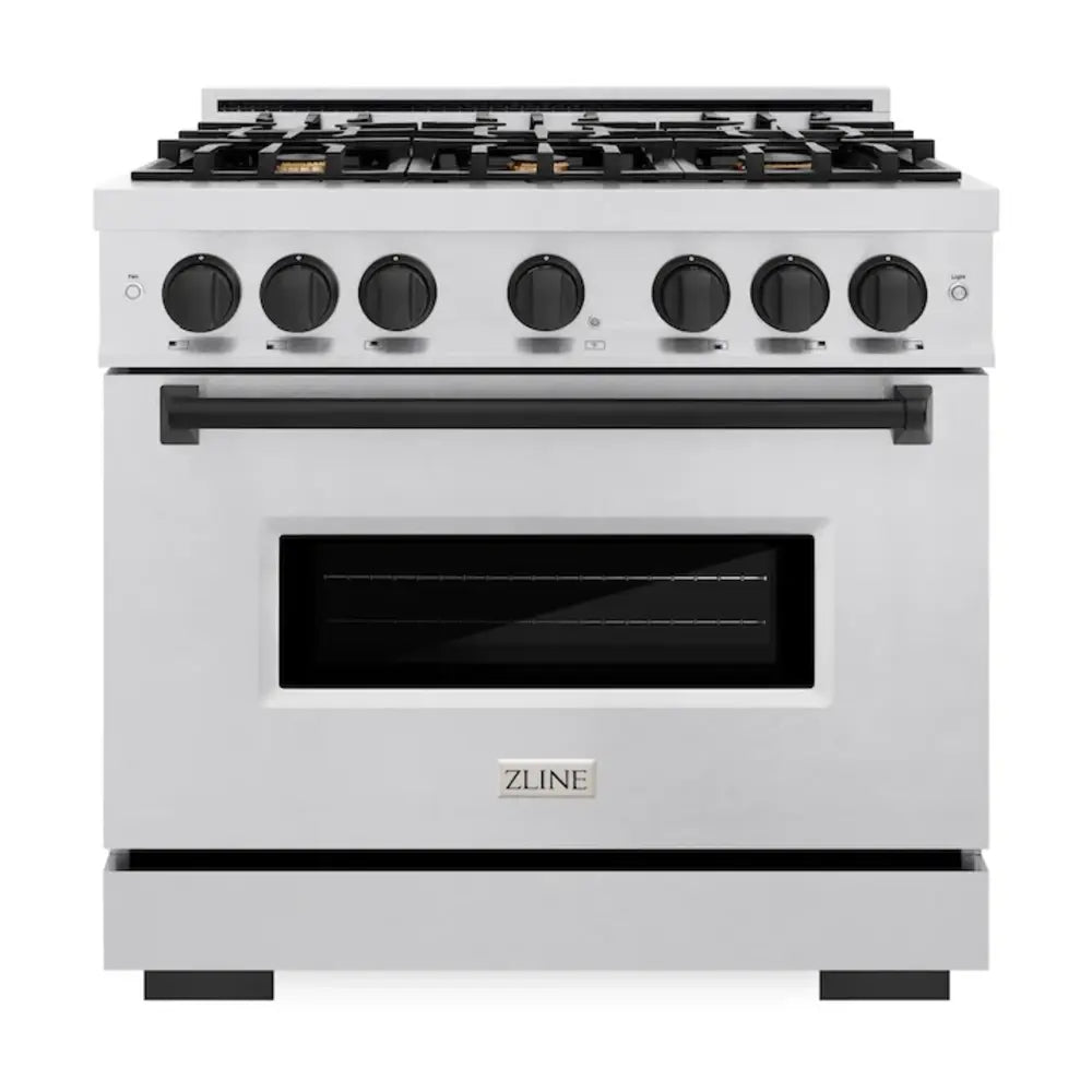 ZLINE 36" Autograph Edition Classic Series Dual Fuel Range with 6 Burners, 5.2 cu. ft. Oven Capacity, Convection Cooking and Auto-Reignition in DuraSnow Stainless Steel