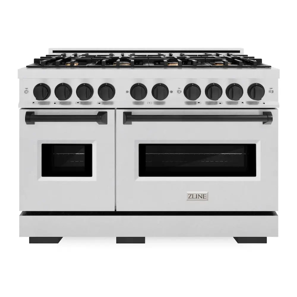 ZLINE 48" Autograph Edition Classic Series Dual Fuel Range with 8 Burners, 6.7 cu. ft. Total Oven Capacity, Convection Cooking and Auto-Reignition in DuraSnow Stainless Steel