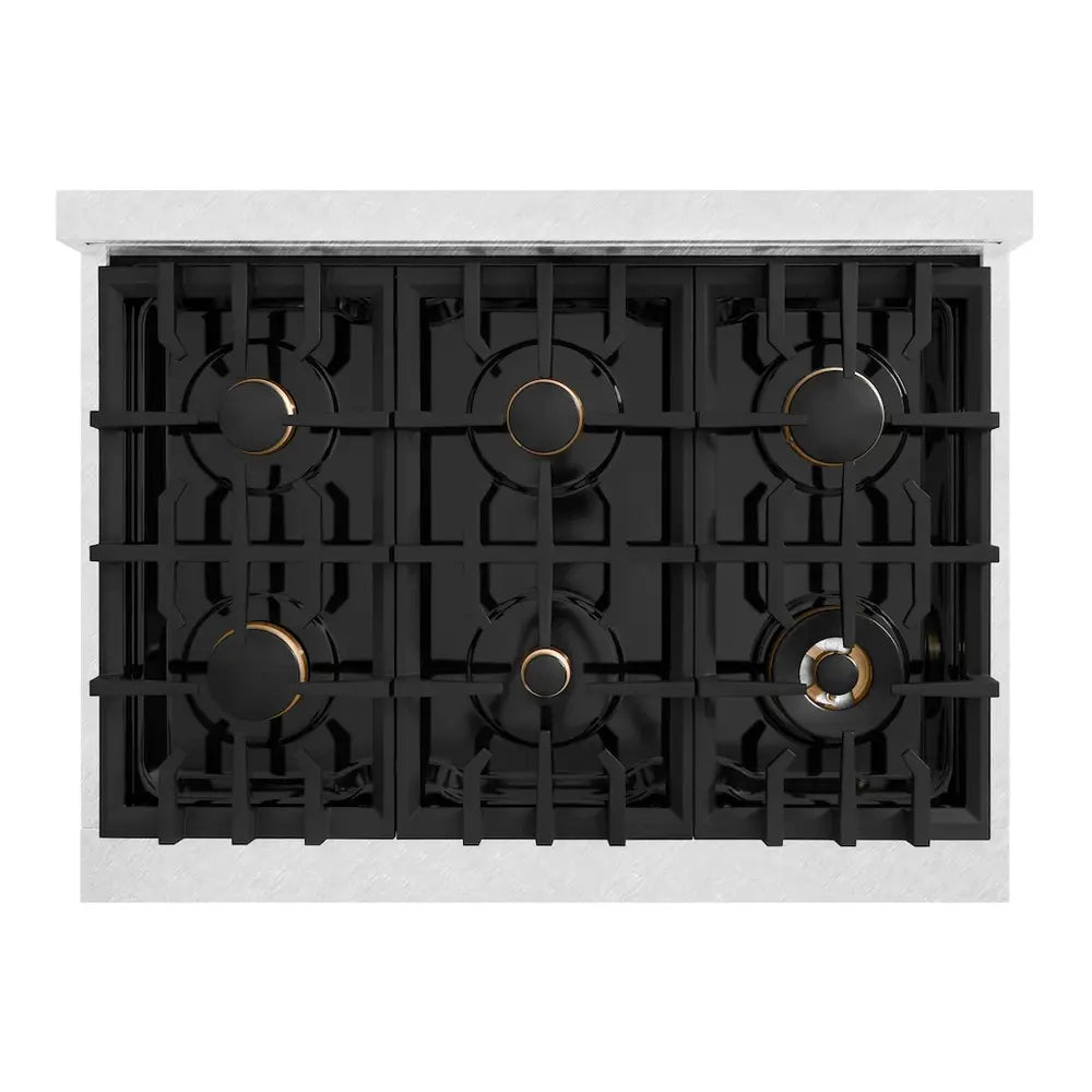 ZLINE 36" Autograph Edition Classic Series Dual Fuel Range with 6 Burners, 5.2 cu. ft. Oven Capacity, Convection Cooking and Auto-Reignition in Black Matte